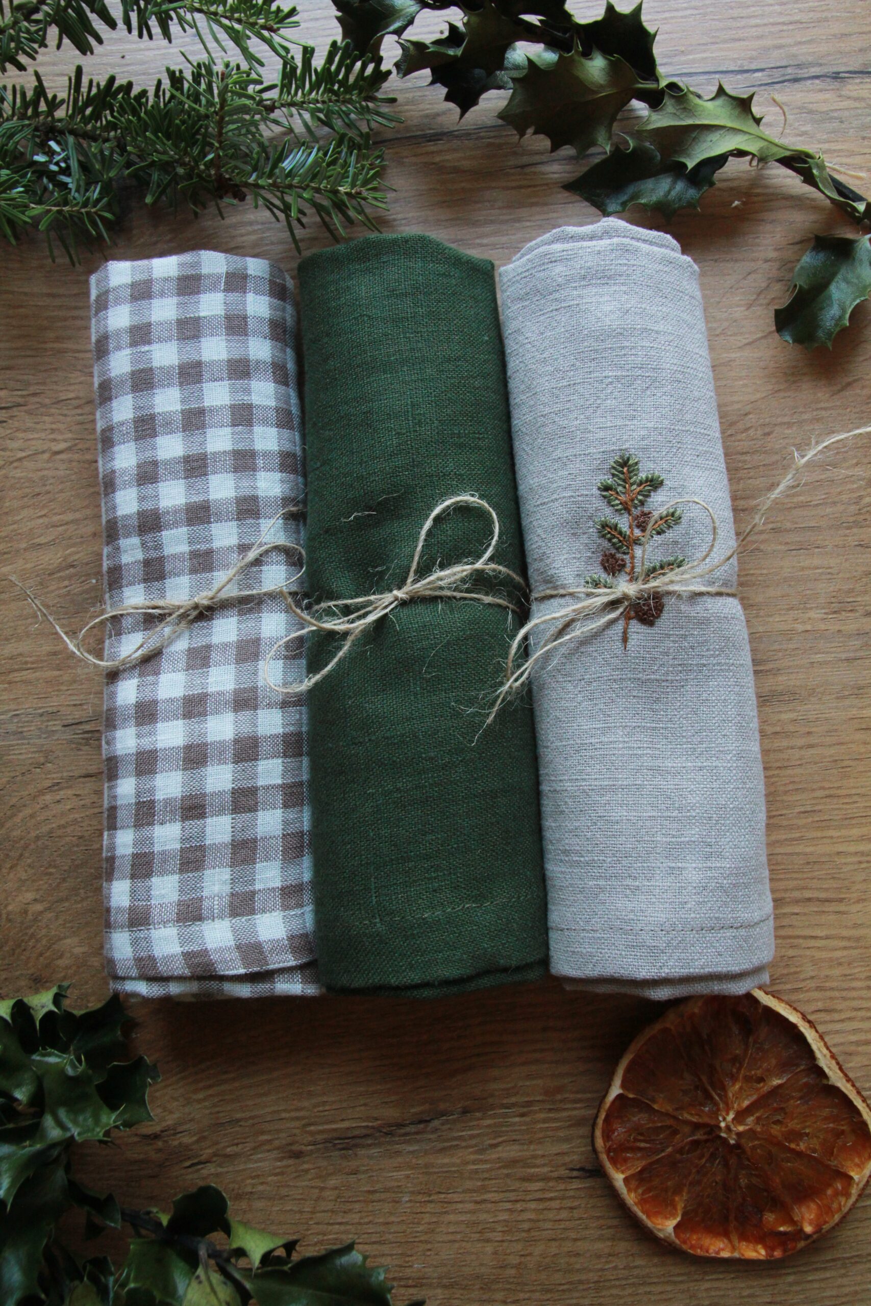 Ściereczki z haftem - zima