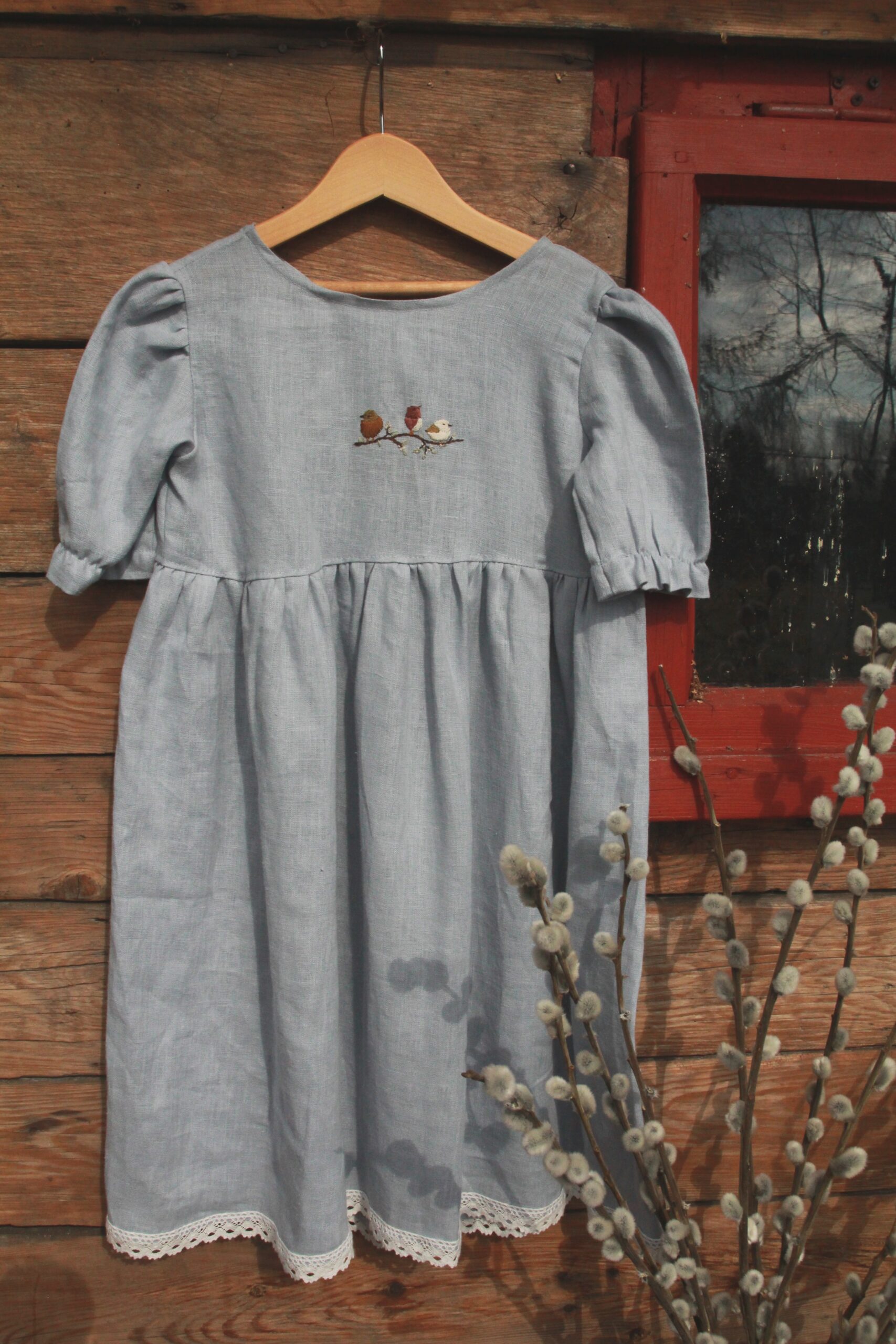 Sukienka Jagienka- ptaszki- rozm. 128